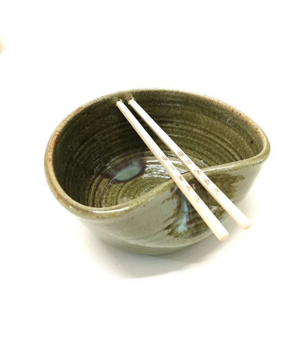 Green glazed ramen bowl
