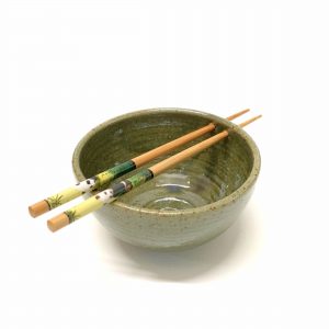 Green glazed rice bowl